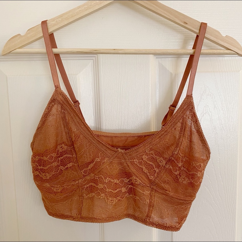 🧡 FP inspired apricot lace bralette